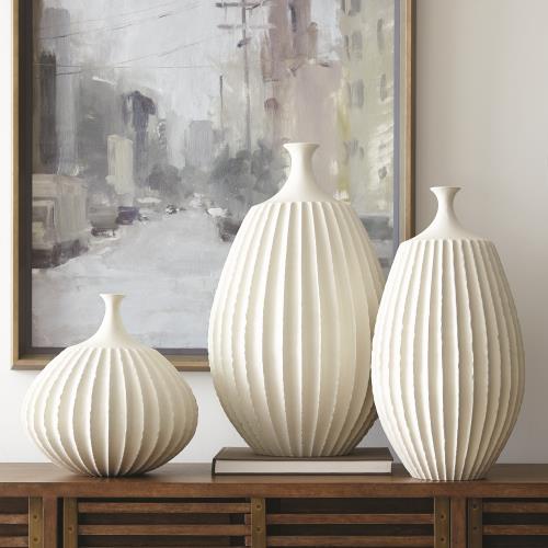Sawtooth Vase Collection-Rustic White Sawtooth Vase Collection-Rustic White