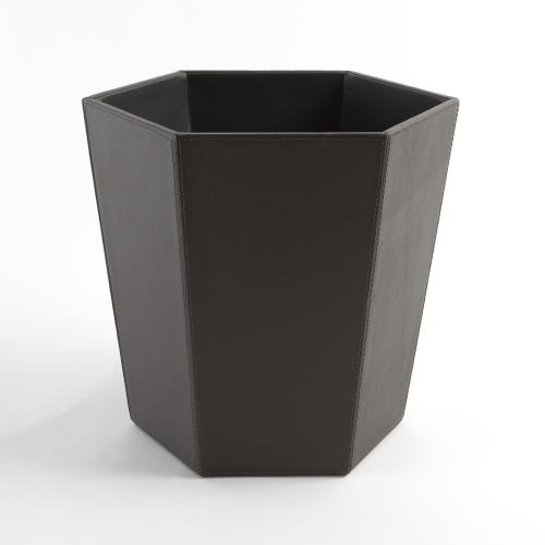 Tiffany Wastebasket-Graphite Leather