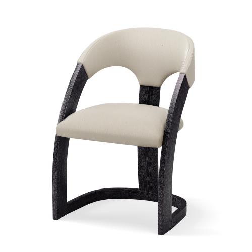 Delia Chair-Ebony Cerused-Muslin