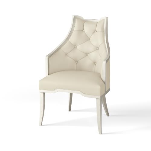 Logan Arm Chair-Antique White-Milk Leather