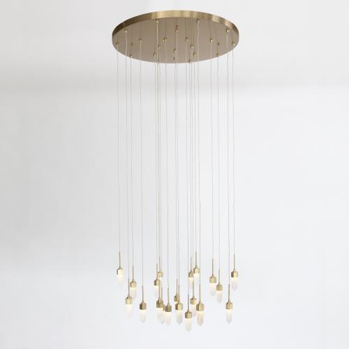 Leo Chandelier-20 Drop Round-Satin Brass