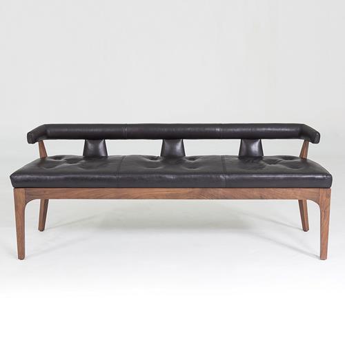 Moderno Bench-Black Marble Leather Moderno Bench-Black Marble Leather