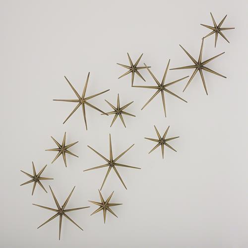 S/12 Etoile Wall Decor-Brass