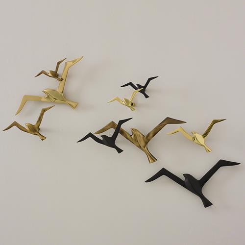 S/3 Metallic Flock Wall Decor