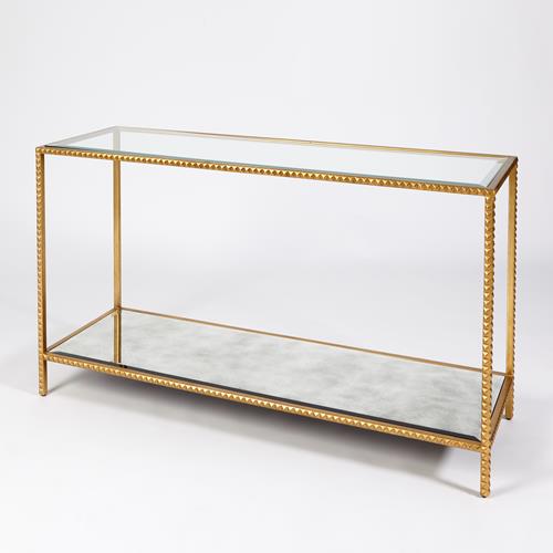 Stud Console Table-Gold Leaf