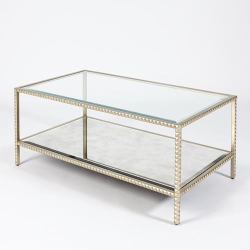 Stud Coffee Table-Silver Leaf