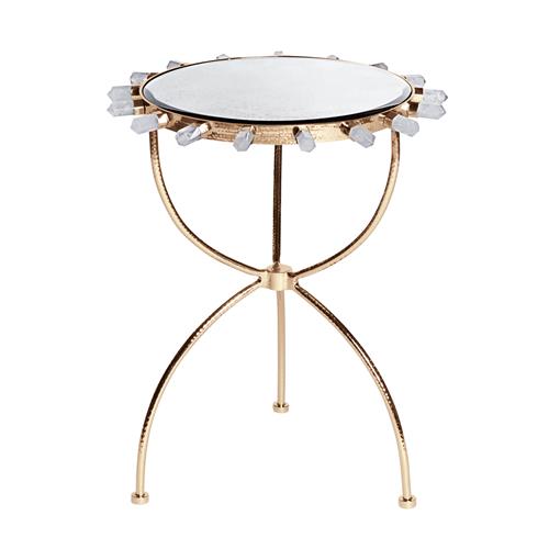 Lola Quartz Table-Brass