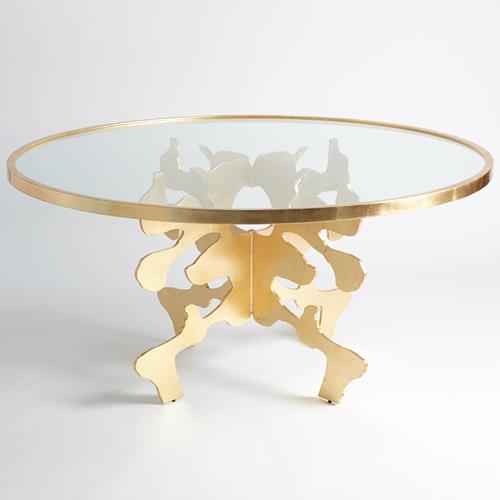 Ink Blot Dining Table-Gold Leaf-60