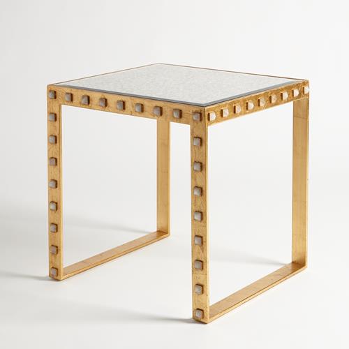 Quartz Stud End Table-Gold Leaf