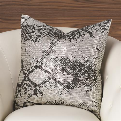 Shimmer Snake Skin Pillow-Silver Shimmer Snake Skin Pillow-Silver
