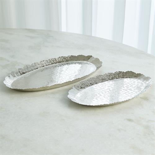 Hammered Oval Tray-Nickel Hammered Oval Tray-Nickel