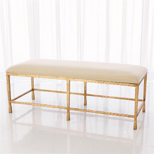 Quad Pod Bench-Gold Leaf w/Muslin Cushion