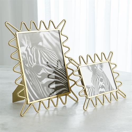 Ric Rac Picture Frame Mirror-Gold