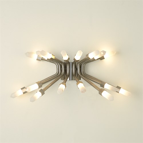 Quartz Burst Sconce-Satin Nickel