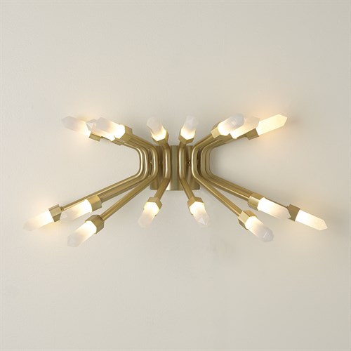 Quartz Burst Sconce-Satin Brass