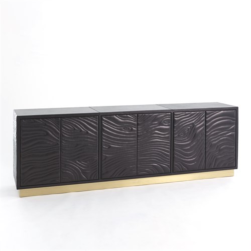 Forest Long Cabinet-Charcoal Leather