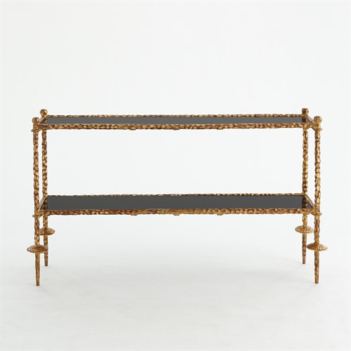 Gold Chiseled Console-Black Granite