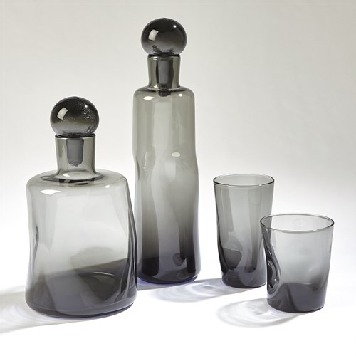 Pinched Decanters and Glasses-Grey