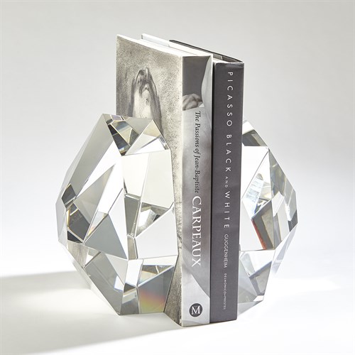 S/2 Crystal Bookends-Clear