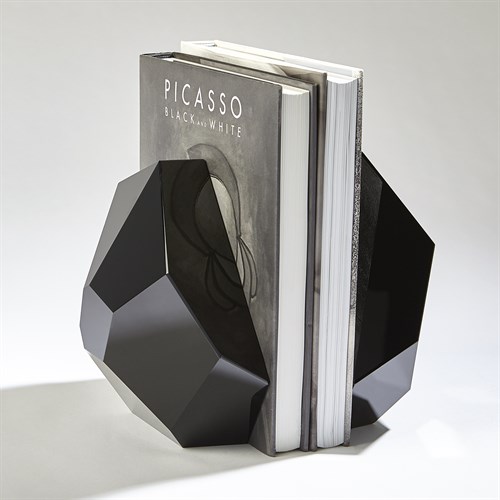 S/2 Crystal Bookends-Black