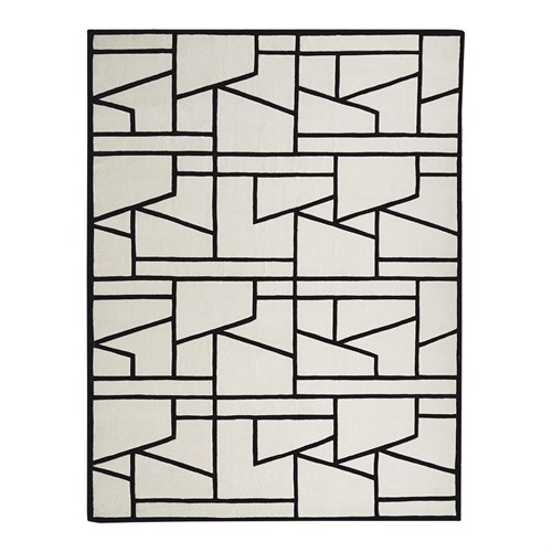 Zig Zag Rug-Ivory/Black