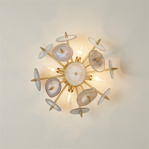 Agate Burst Sconce-Satin Brass