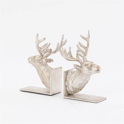 Reindeer Bookends-Silver Finish