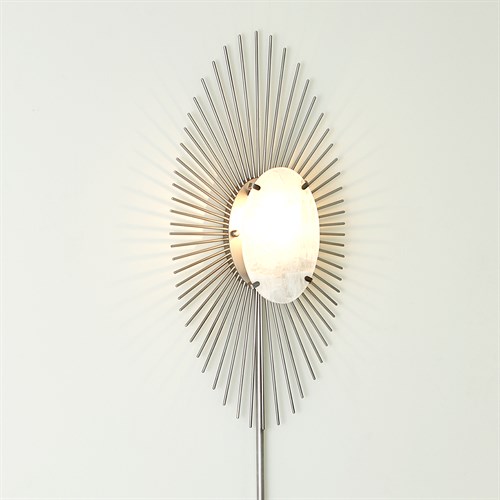 Radial Burst Electrified Wall Sconce-Silver