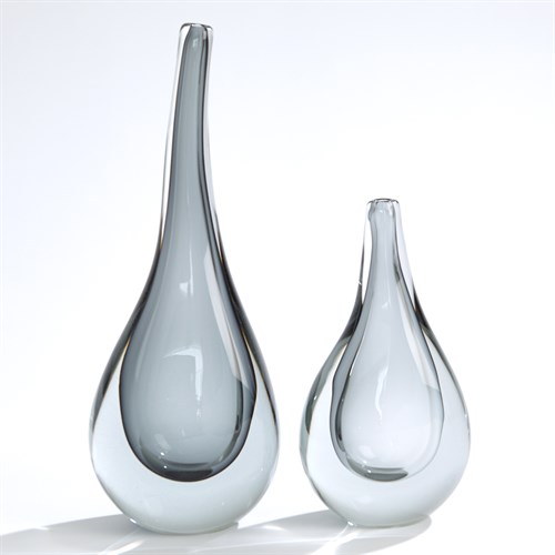 Stretched Neck Vases-Grey Stretched Neck Vases-Grey