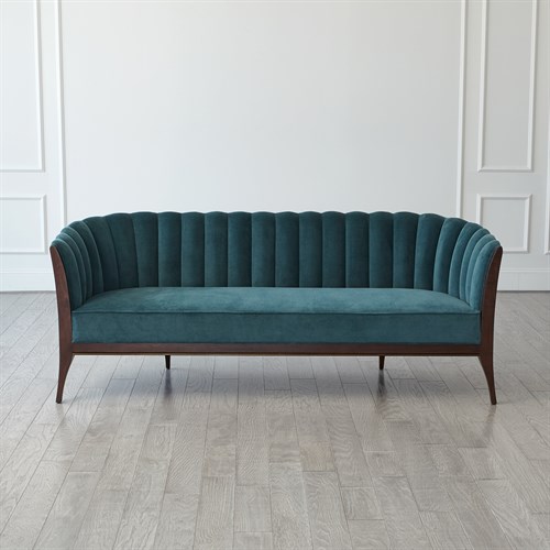 Channel Back Sofa-Dragonfly Velvet