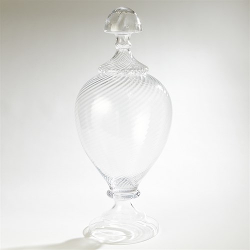 Spiraled Glass Lidded Jar