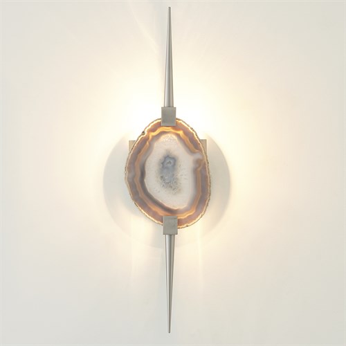 Eclipse Agate Sconce-Satin Nickel