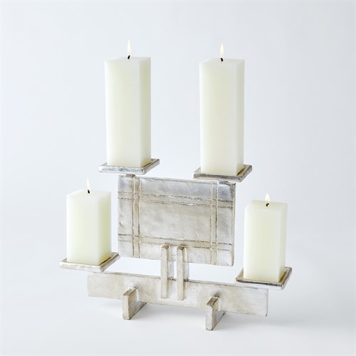 Industrial Era Candleholder-Silver