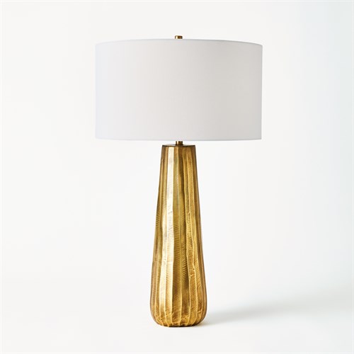 Chased Round Table Lamp-Antique Brass