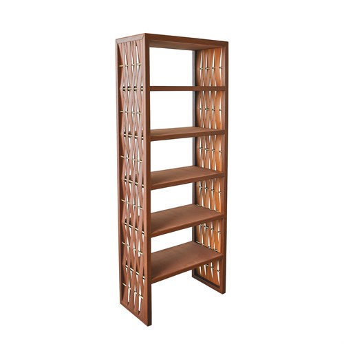 Woven Leather Etagere-Saddle