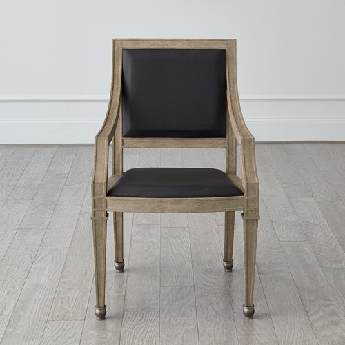 Seine Arm Chair-Grey w/Black Leather