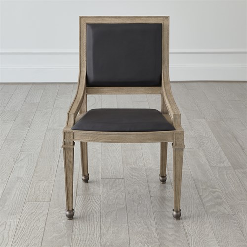 Seine Side Chair-Grey w/Black Leather