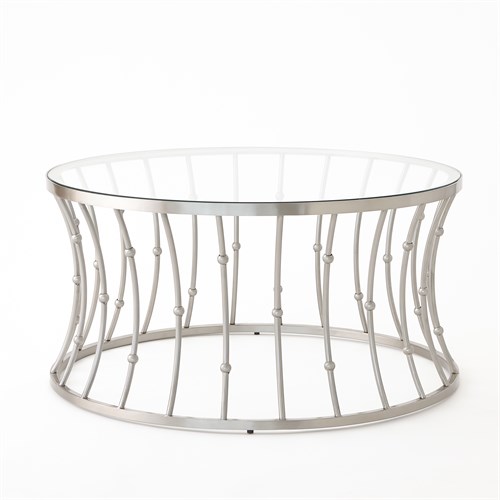 Aurora Cocktail Table-Brushed Nickel Aurora Cocktail Table-Brushed Nickel