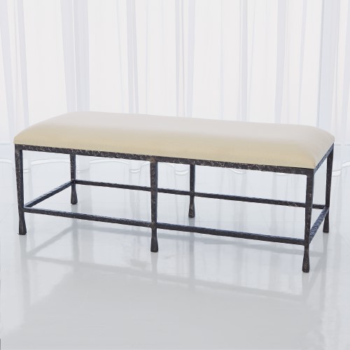 Quad Pod Bench-Natural Iron w/Muslin Cushion