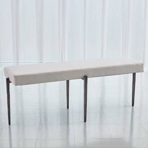 Laforge Bench-Natural Iron w/Muslin Cushion