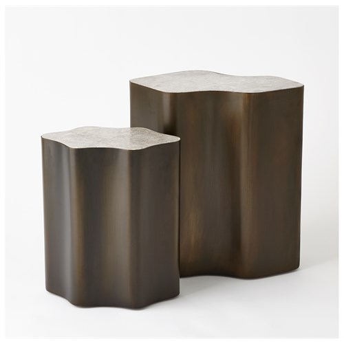 Organic Nesting Table-Gunmetal/Grey Marble