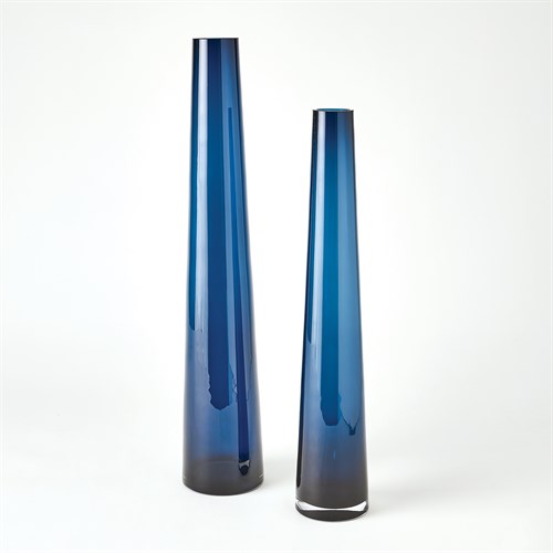 Glass Tower Vase-Blue Glass Tower Vase-Blue