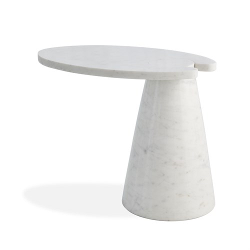 Cone Cantilever Table-White Marble