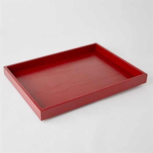 Deep Red Leather Tray