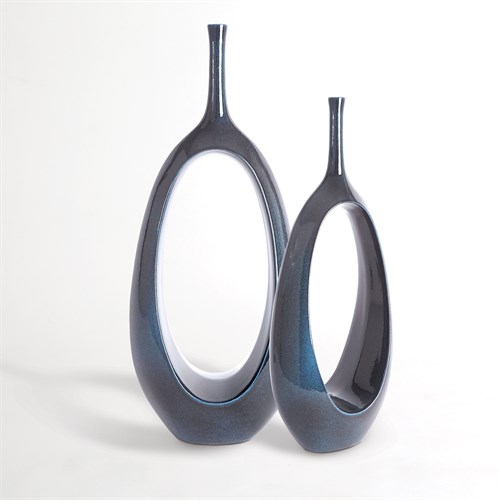 Open Oval Ring Vase-Celestial Open Oval Ring Vase-Celestial