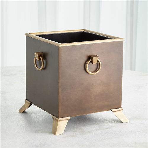 Via Margutta Metal Planter-Brass/Bronze