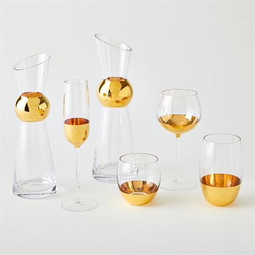 Metallic Orb Glassware Collection-Gold