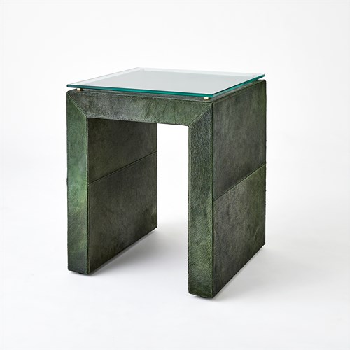 Posh Side Table-Hair-On-Hide Green