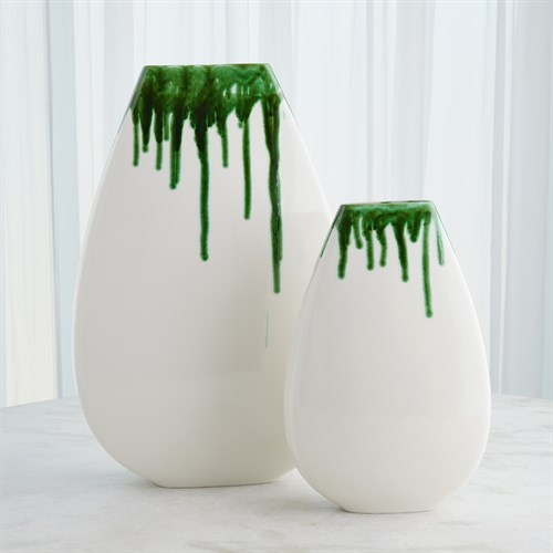 Giant Teardrop Vases-Emerald Giant Teardrop Vases-Emerald