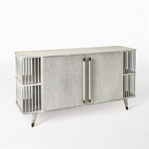 Arbor Media Cabinet-Whitewashed Finish